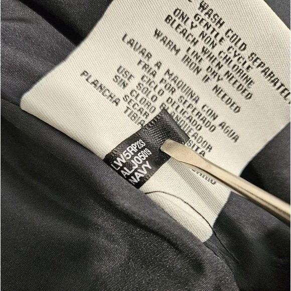 LEVIS Womens Wool Blend Navy Moto Punk Jacket Small Asymmetrical Zip Edgy - Picture 12 of 16